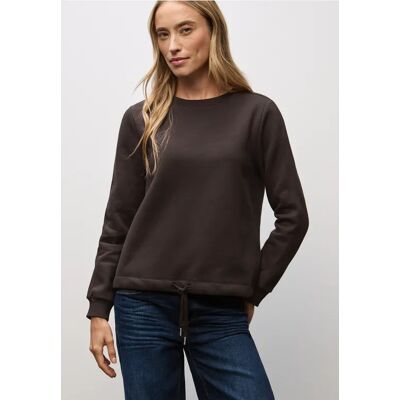 Street One Sweatshirt mit Rippdetail - Braun - Damen Street One Sweatshirt mit Rippdetail - Braun - Damen