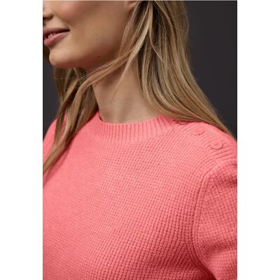 Street One Pullover mit Knopfdetail - Pink - Damen Street One Pullover mit Knopfdetail - Pink - Damen