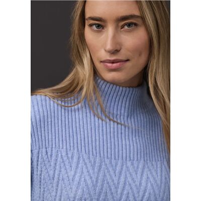 Street One Pullover mit Strukturmix - Blau - Damen Street One Pullover mit Strukturmix - Blau - Damen
