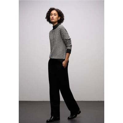 Street One Jacquard Turtleneck Pullover - Schwarz - Damen Street One Jacquard Turtleneck Pullover - Schwarz - Damen