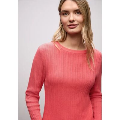 Street One Pullover mit Rippstruktur - Pink - Damen Street One Pullover mit Rippstruktur - Pink - Damen