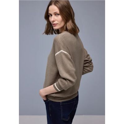 Street One Pullover mit Kontrastdetails - Braun - Damen Street One Pullover mit Kontrastdetails - Braun - Damen