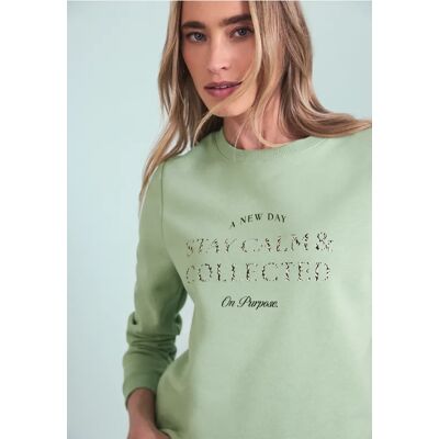 Street One Sweatshirt mit Artwork - Grün - Damen Street One Sweatshirt mit Artwork - Grün - Damen