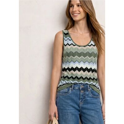Street One Strick-Top mit Zick-Zack-Muster - Grün - Damen Street One Strick-Top mit Zick-Zack-Muster - Grün - Damen