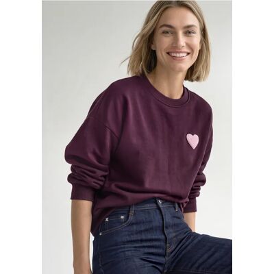 Street One Loose Fit Sweatshirt mit Patch Detail - Rot - Damen Street One Loose Fit Sweatshirt mit Patch Detail - Rot - Damen