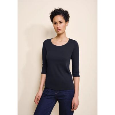 Street One Basic T-Shirt mit 3/4 Arm - Blau - Damen Street One Basic T-Shirt mit 3/4 Arm - Blau - Damen