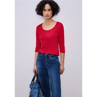 Street One Basic Shirt mit blickdichter Front - Rot - Damen Street One Basic Shirt mit blickdichter Front - Rot - Damen