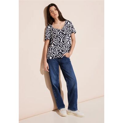 Street One Print T-Shirt - Blau - Damen Street One Print T-Shirt - Blau - Damen