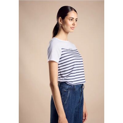 Street One Gestreiftes T-Shirt - Weiß - Damen Street One Gestreiftes T-Shirt - Weiß - Damen