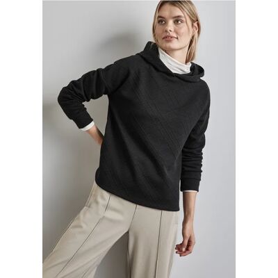 Street One Hoodie mit Struktur - Schwarz - Damen Street One Hoodie mit Struktur - Schwarz - Damen