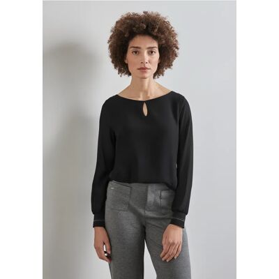 Street One Materialmix-Shirt - Schwarz - Damen Street One Materialmix-Shirt - Schwarz - Damen