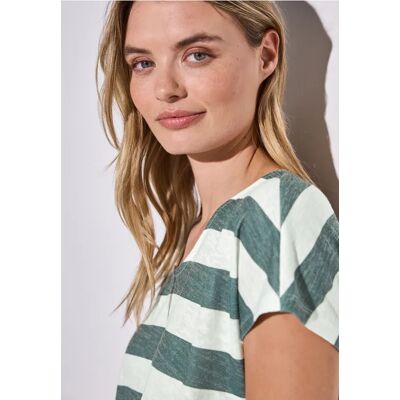 Street One Gestreiftes T-Shirt - Grün - Damen Street One Gestreiftes T-Shirt - Grün - Damen