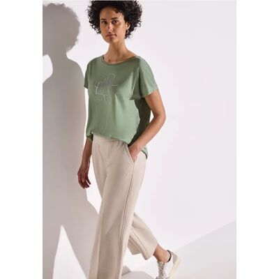 Street One T-Shirt mit Folien Wording - Grün - Damen Street One T-Shirt mit Folien Wording - Grün - Damen