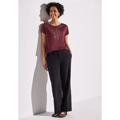 Street One T-Shirt mit Folien Wording - Rot - Damen Street One T-Shirt mit Folien Wording - Rot - Damen