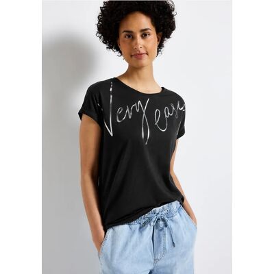 Street One T-Shirt mit Folien-Wording - Schwarz - Damen Street One T-Shirt mit Folien-Wording - Schwarz - Damen