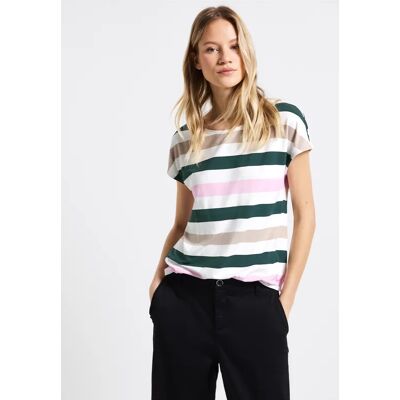 Street One Gestreiftes T-Shirt - Weiß - Damen Street One Gestreiftes T-Shirt - Weiß - Damen