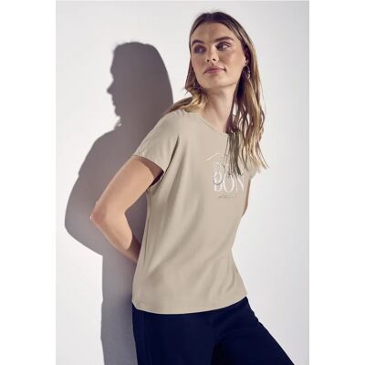 Street One T-Shirt mit Wording - Beige - Damen Street One T-Shirt mit Wording - Beige - Damen