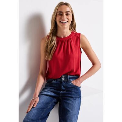 Street One Jersey-Top mit Raffung - Rot - Damen Street One Jersey-Top mit Raffung - Rot - Damen