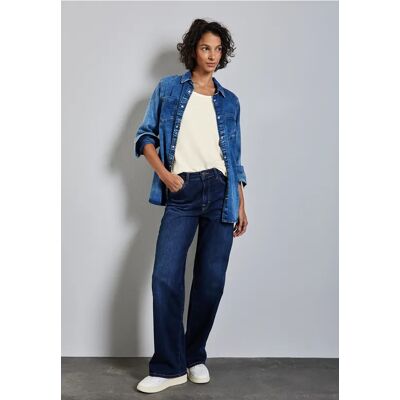 Street One Basic T-Shirt in Unifarbe - Weiß - Damen Street One Basic T-Shirt in Unifarbe - Weiß - Damen