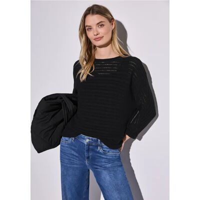 Street One Strick-Look Shirt - Schwarz - Damen Street One Strick-Look Shirt - Schwarz - Damen