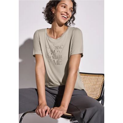 Street One T-Shirt mit Wording Print - Beige - Damen Street One T-Shirt mit Wording Print - Beige - Damen