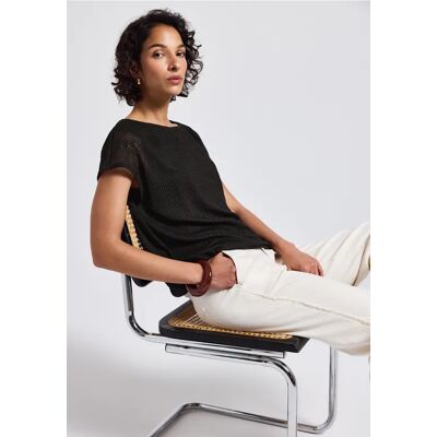 Street One 2-in-1 Mesh T-Shirt - Schwarz - Damen Street One 2-in-1 Mesh T-Shirt - Schwarz - Damen