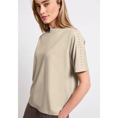 Street One T-Shirt mit Nieten - Beige - Damen Street One T-Shirt mit Nieten - Beige - Damen