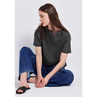Street One T-Shirt mit Nieten - Grau - Damen Street One T-Shirt mit Nieten - Grau - Damen
