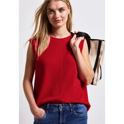 Street One Top im Strick-Look - Rot - Damen Street One Top im Strick-Look - Rot - Damen