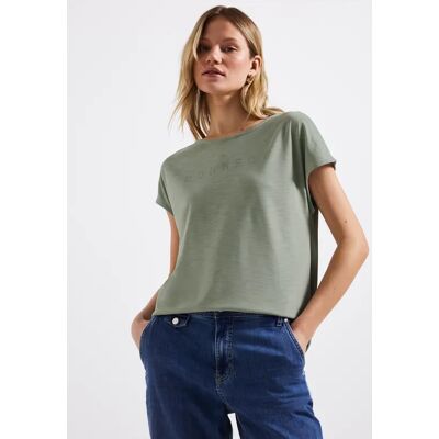 Street One Silk-Look Shirt mit Wording - Grün - Damen Street One Silk-Look Shirt mit Wording - Grün - Damen