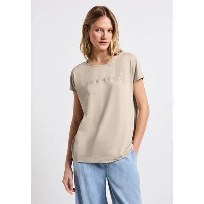 Street One Silk-Look Shirt mit Wording - Beige - Damen Street One Silk-Look Shirt mit Wording - Beige - Damen