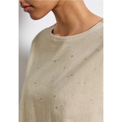 Street One T-Shirt mit Dekosteinen - Beige - Damen Street One T-Shirt mit Dekosteinen - Beige - Damen
