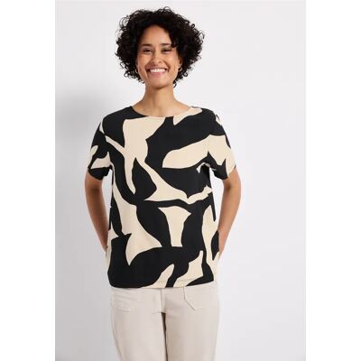 Street One Print-Shirt mit Bänderdetail - Grau - Damen Street One Print-Shirt mit Bänderdetail - Grau - Damen