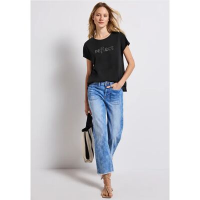 Street One T-Shirt mit Wording - Schwarz - Damen Street One T-Shirt mit Wording - Schwarz - Damen