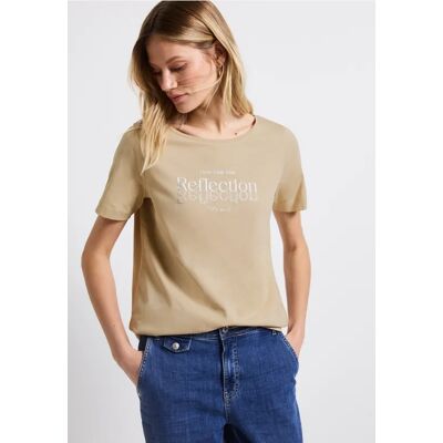 Street One T-Shirt mit Folienwording - Beige - Damen Street One T-Shirt mit Folienwording - Beige - Damen