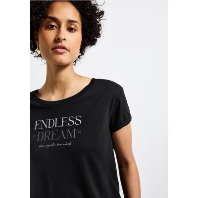 Street One T-Shirt mit Wording - Schwarz - Damen Street One T-Shirt mit Wording - Schwarz - Damen