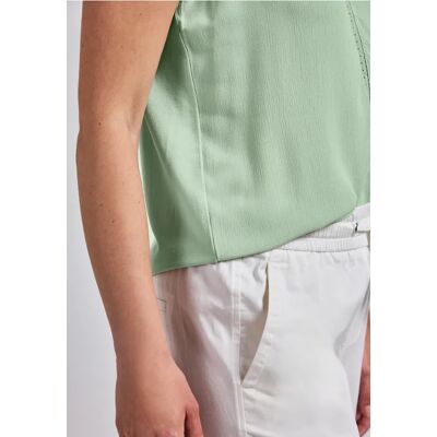 Street One Materialmix Top mit Tape - Grün - Damen Street One Materialmix Top mit Tape - Grün - Damen