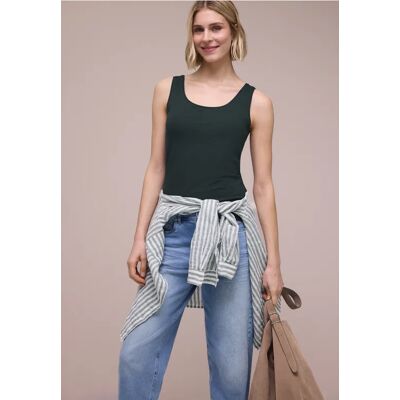 Street One Basic Top mit Rundhals aus Jersey - Grün - Damen Street One Basic Top mit Rundhals aus Jersey - Grün - Damen
