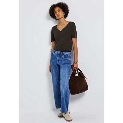 Street One T-Shirt mit Herzausschnitt - Braun - Damen Street One T-Shirt mit Herzausschnitt - Braun - Damen