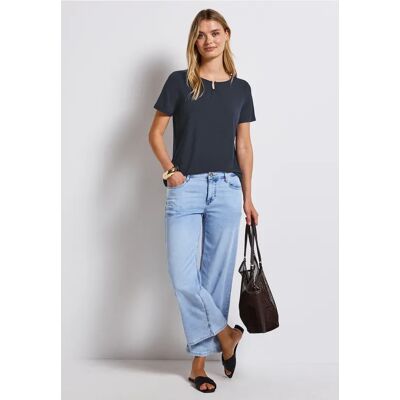 Street One Jersey-Shirt mit Cut-Out - Blau - Damen Street One Jersey-Shirt mit Cut-Out - Blau - Damen