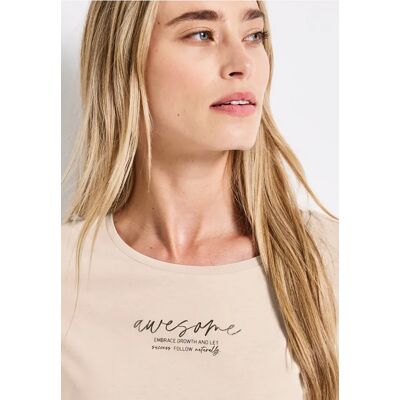Street One T-Shirt mit Print - Beige - Damen Street One T-Shirt mit Print - Beige - Damen