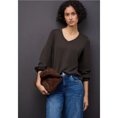 Street One Silk-Look Shirt - Braun - Damen Street One Silk-Look Shirt - Braun - Damen