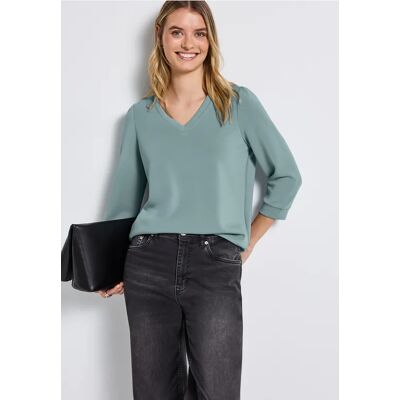 Street One Silk-Look Shirt mit Raffung - Blau - Damen Street One Silk-Look Shirt mit Raffung - Blau - Damen
