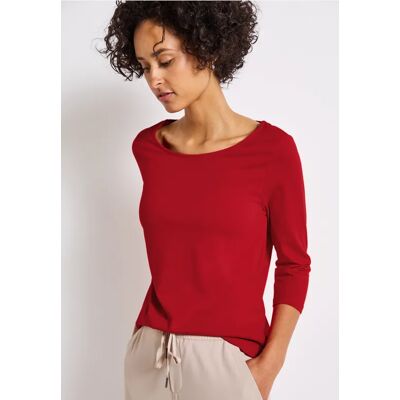 Street One Shirt mit U-Boot-Ausschnitt - Rot - Damen Street One Shirt mit U-Boot-Ausschnitt - Rot - Damen