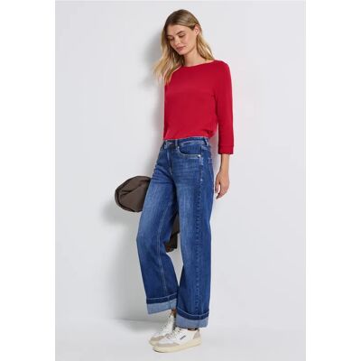 Street One Shirt mit U-Boot-Ausschnitt - Rot - Damen Street One Shirt mit U-Boot-Ausschnitt - Rot - Damen