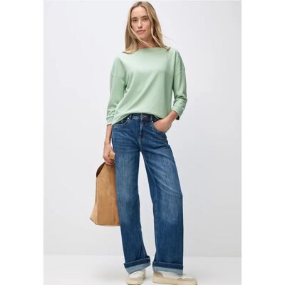 Street One Shirt mit U-Boot-Ausschnitt - Grün - Damen Street One Shirt mit U-Boot-Ausschnitt - Grün - Damen