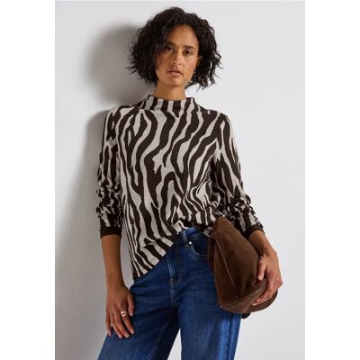 Street One Shirt mit Zebra Print - Braun - Damen Street One Shirt mit Zebra Print - Braun - Damen