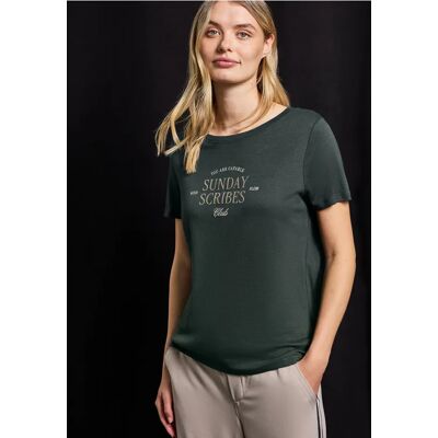 Street One T-Shirt mit Wording - Grün - Damen Street One T-Shirt mit Wording - Grün - Damen
