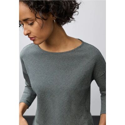 Street One Shirt mit Rippstruktur - Grün - Damen Street One Shirt mit Rippstruktur - Grün - Damen