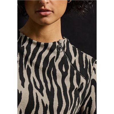 Street One Jacquard Shirt mit Zipper - Schwarz - Damen Street One Jacquard Shirt mit Zipper - Schwarz - Damen